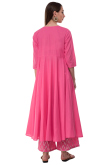 Pink Rayon Embroidered Anarkali Style Kurti