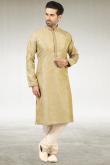 Pista Green Jacquard Fancy Men Kurta Pajama