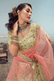 Sequins Work Pistachio Green Lehenga in Georgette for Party 