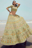 Sequins Work Pistachio Green Lehenga in Georgette for Party 