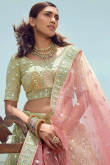 Lehenga for Bridesmaid Wear in Georgette Pistachio Green