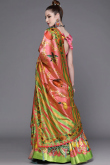 Pistachio Green Satin Printed A Line Lehenga 