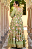 Pistachio Green Satin Silk Jacket Style Lehenga