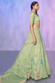 Pistachio Green Sequins Embroidered Lehenga For Mehndi 