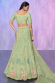 Pistachio Green Sequins Embroidered Lehenga For Mehndi 