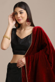 Plain A-Line Silk Black Lehenga