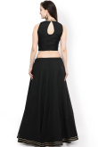 Plain Chanderi Cotton Black Lehenga