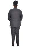 Plain Charcoal Grey Polyester Jodhpuri Style Men's Coat Pant