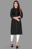 Plain Cotton Black Kurti