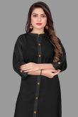 Plain Cotton Black Kurti