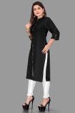 Plain Cotton Black Kurti