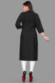 Plain Cotton Black Kurti