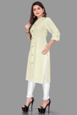 Plain Cotton Kurti in Cream Color