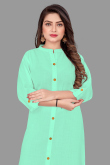 Plain Cotton Seafoam Green Kurti