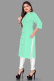 Plain Cotton Seafoam Green Kurti