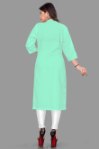 Plain Cotton Seafoam Green Kurti