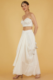 Plain Dola Silk White Wedding Festive Wear Lehenga