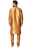 Plain Dupion Silk Chikko Brown Men's Kurta Pajama