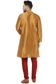 Plain Dupion Silk Chikko Brown Men's Kurta Pajama