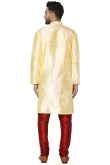 Plain Dupion Silk Cream Men's Kurta Pajama