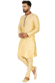 Plain Dupion Silk Cream Men's Kurta Pajama