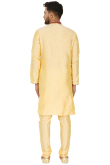 Plain Dupion Silk Cream Men's Kurta Pajama