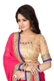 Pink Plain Georgette Saree
