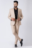 Plain Men's Poly Cotton Cream Beige Tuxedo Suit