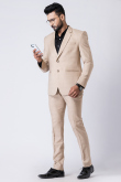 Plain Men's Poly Cotton Cream Beige Tuxedo Suit