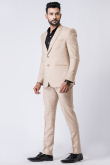 Plain Men's Poly Cotton Cream Beige Tuxedo Suit