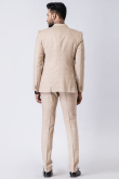 Plain Men's Poly Cotton Cream Beige Tuxedo Suit