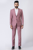 Plain Men's Poly Cotton Mauve Pink Tuxedo Suit