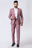 Plain Men's Poly Cotton Mauve Pink Tuxedo Suit