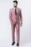 Plain Men's Poly Cotton Mauve Pink Tuxedo Suit