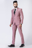 Plain Men's Poly Cotton Mauve Pink Tuxedo Suit