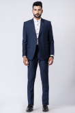 Plain Men's Poly Cotton Prussian Blue Tuxedo Set