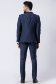Plain Men's Poly Cotton Prussian Blue Tuxedo Set