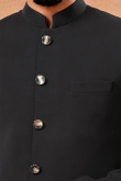 Plain Rayon Men's Jodhpuri Style Black Coat Pant