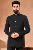 Plain Rayon Men's Jodhpuri Style Black Coat Pant