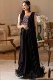 Plain Silk Black Party Wear Lehenga