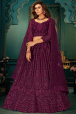 Plum Purple Georgette Lehenga