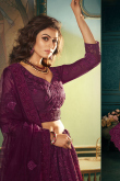 Plum Purple Georgette Lehenga