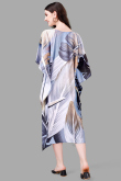 Powder Blue Printed Rayon Indo Western Kaftan