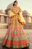 Printed Art Silk Multi Color Lehenga