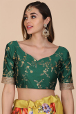 Printed Bangalori Silk Mustard Yellow Lehenga