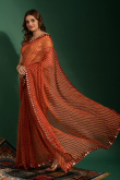 Printed Chiffon Chilly Red Saree