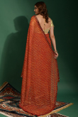 Printed Chiffon Chilly Red Saree