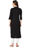 Printed Cotton Black Trouser Suit