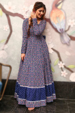 Printed Cotton Indigo Blue Kurti