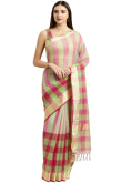 Multi Color Kota Doria Woven Saree with Weaved Thread embroidery